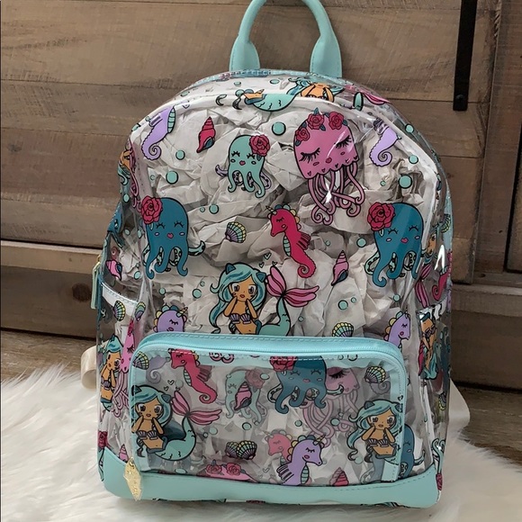 betsey johnson clear backpack